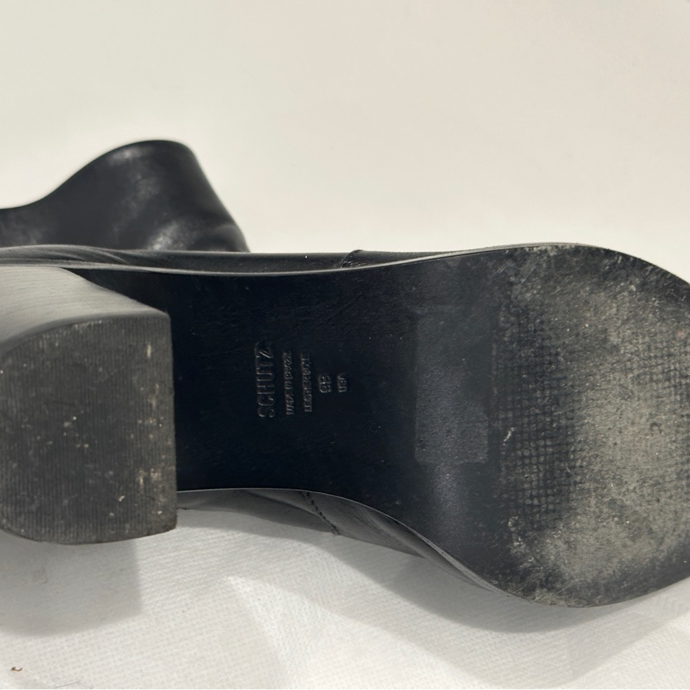 Schutz pointed toe black leather booties. - Picture 10 of 10